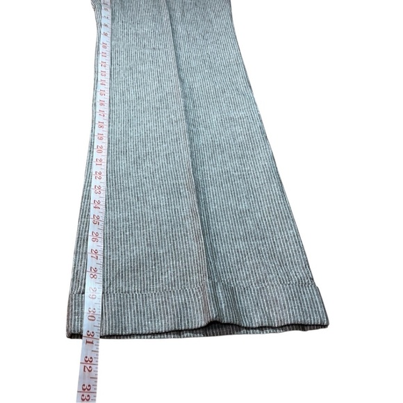 MARGARET M Linen Blend Pin Stripe Wide Leg Cuffed Trousers MADE IN CANADA Sz 4 - Picture 8 of 10
